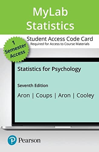 MyLab Statistics with Pearson EText for Statistics for Psychology Access Card