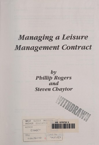 Managing a Leisure Management Contract