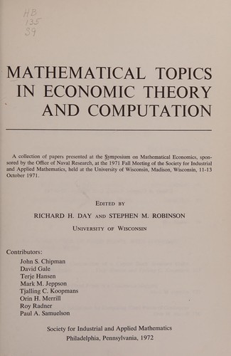 Mathematical topics in economic theory and computation