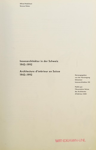 Innenarchitektur in der Schweiz, 1942-1992