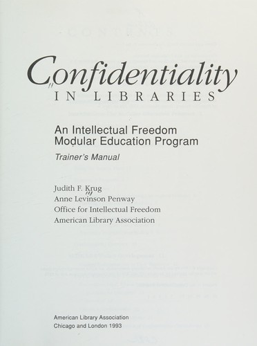 Confidentiality in libraries