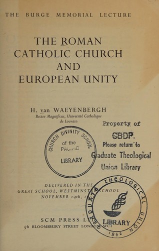 The Roman Catholic Church and European unity