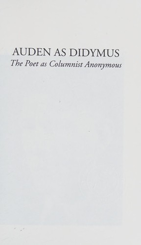Auden as Didymus