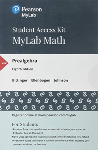 MyLab Math with Pearson EText -- Standalone Access Card -- for Prealgebra