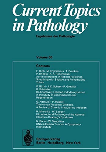 Current Topics in Pathology / Ergebnisse der Pathologie