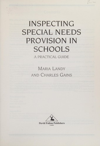 Inspecting special needs provision in schools