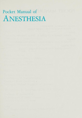 Pocket manual of anesthesia