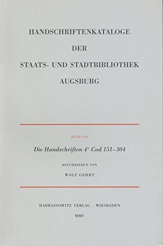 Die Handschriften der Staats- und Stadtbibliothek Augsburg