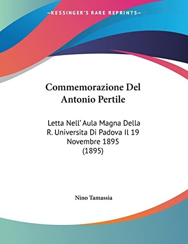 Commemorazione Del Antonio Pertile