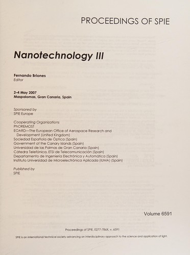 Nanotechnology III