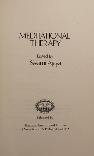 Meditational therapy