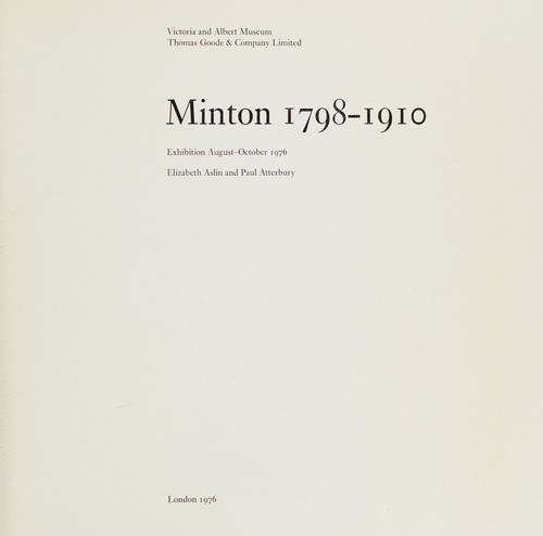 Minton, 1798-1910