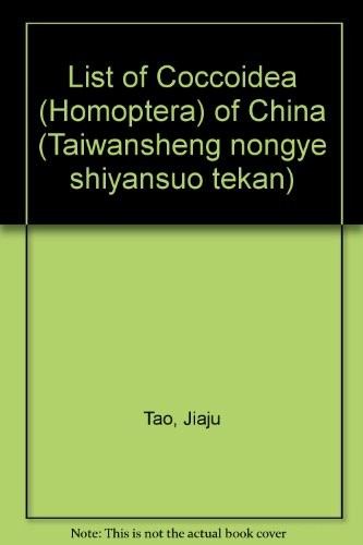 List of Coccoidea (Homoptera) of China