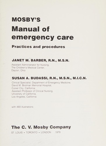 Mosby's manual of emergency care