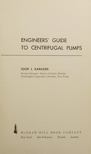 Engineers' guide to centrifugal pumps
