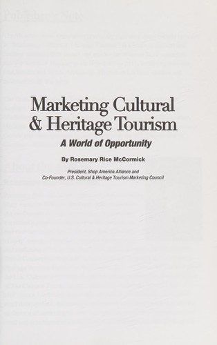 Marketing Cultural and Heritage Tourism