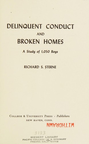 Delinquent conduct and broken homes