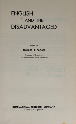 ENGLISH & THE DISADVANTAGED