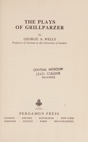 The plays of Grillparzer