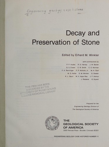 Decay and preservation of stone