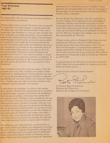 TOUR D'HORIZON - UN GUIDE DE L'EDUCATION POSTSECONDAIRE A L'INTENTION DES FRANCO-ONTARIENS