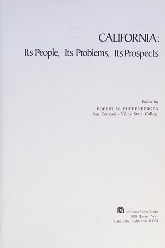 California: its people, its problems, its prospects