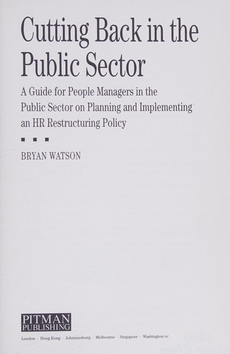 Cutting Back in the Public Sector
