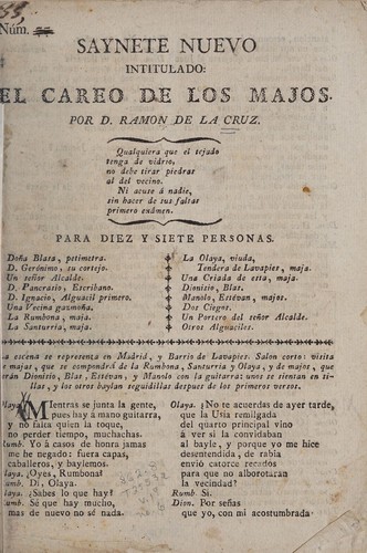 Saynete nuevo intitulado El careo de los majos
