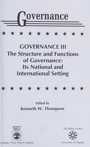 Structure and Functions of Governance