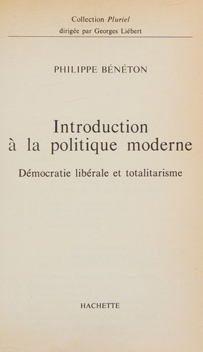 Introduction a la politique moderne