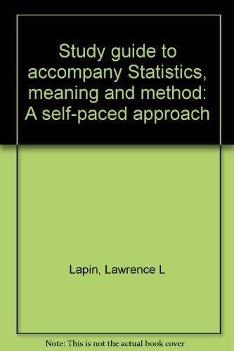 Study guide to accompany 'Statistics: meaning and method'