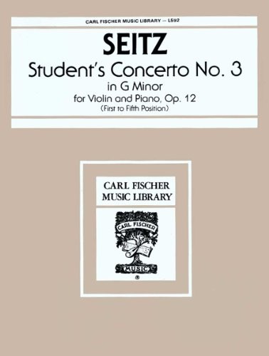 Student Concerto No. 3 in G Minor for Violin & Piano, Opus 12