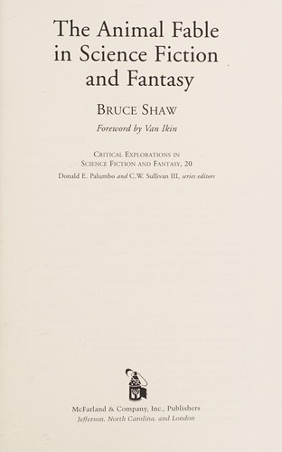 The animal fable in science fiction and fantasy