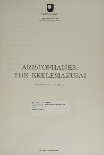 Aristophanes, the 'Ekklesiazusai'