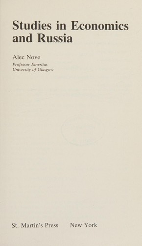 Studies in economics and Russia