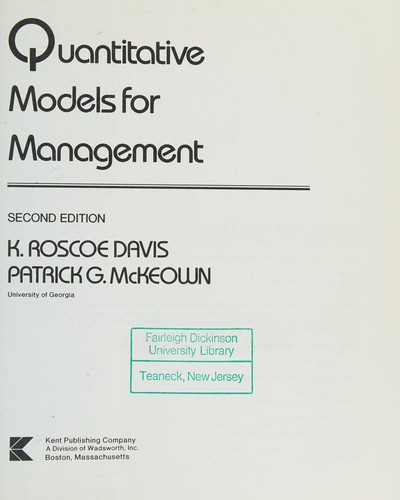 Quantitative models for management