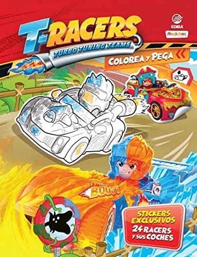Libro para colorear y pegar T-Racers - España