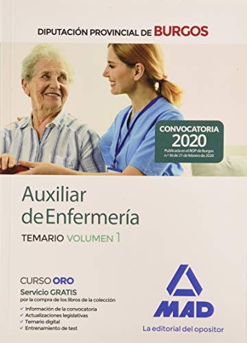 Auxiliar de enfermería de la Diputación Provincial de Burgos. Temario Volumen 1