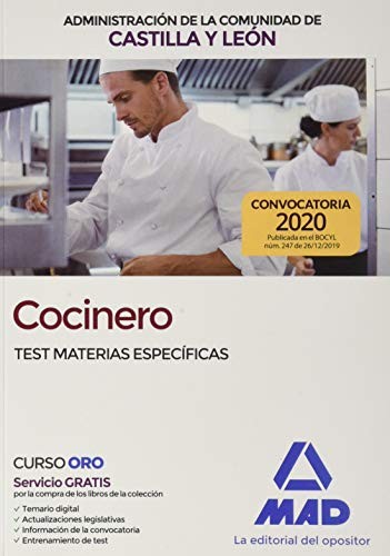 Cocinero de la Administración de la Comunidad de Castilla y León.Test materias específicas