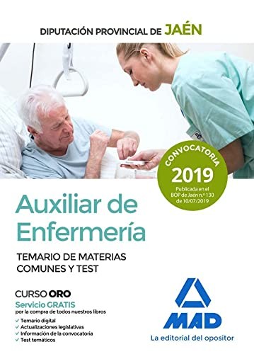 Auxiliar de Enfermería de la Diputación de Jaén. Temario de materias comunes y test