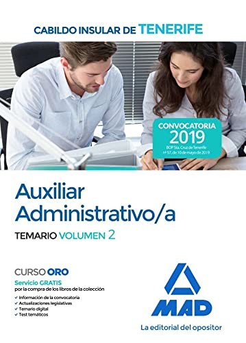 Auxiliar Administrativo/a del Cabildo Insular de Tenerife. Temario volumen 2