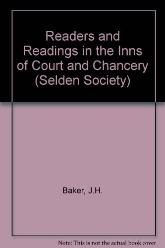 Readers and readings in the inns of court and chancery
