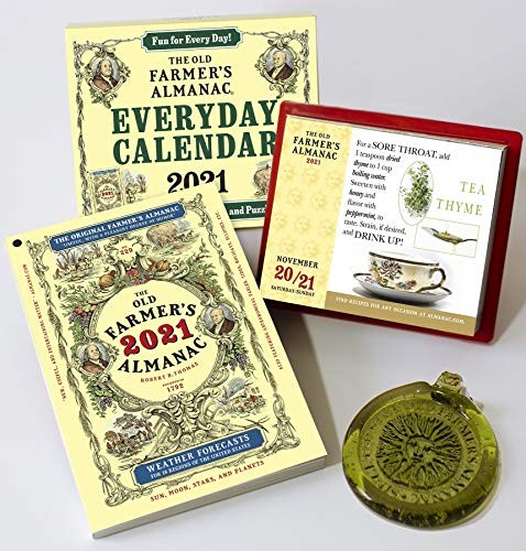 The Old Farmer's Almanac 2021/everyday Box Calendar 2021/sun Catcher Bundle
