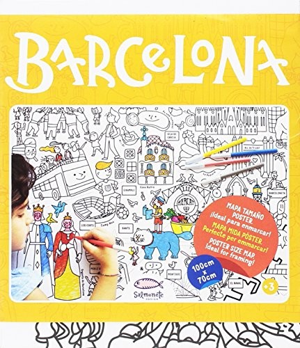 Barcelona, mapa para colorear