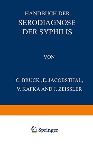 Handbuch der Serodiagnose der Syphilis