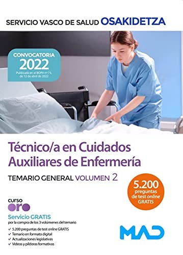 Técnico/a en Cuidados Auxiliares de Enfermería de Osakidetza-Servicio Vasco de Salud. Temario General volumen 2