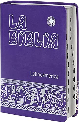 La Biblia Latinoamérica [letra grande] simil-piel morada, canto plateado, con uñeros