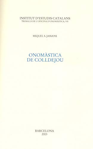 Onomàstica de Colldejou