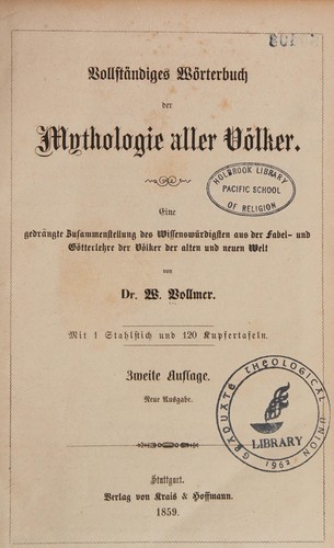 Vollständiges Wörterbuch der Mythologie aller Völker