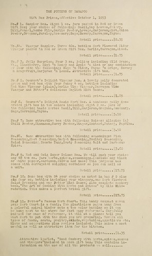 Gift box prices, effective October 1, 1953